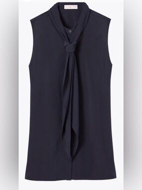 Tory Burch Navy Knot-Front Sleeveless Camisole size 4